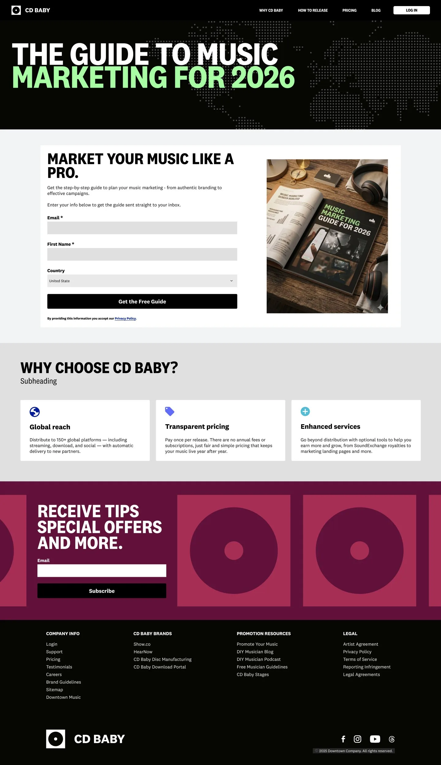 CD Baby: Lead-gen template