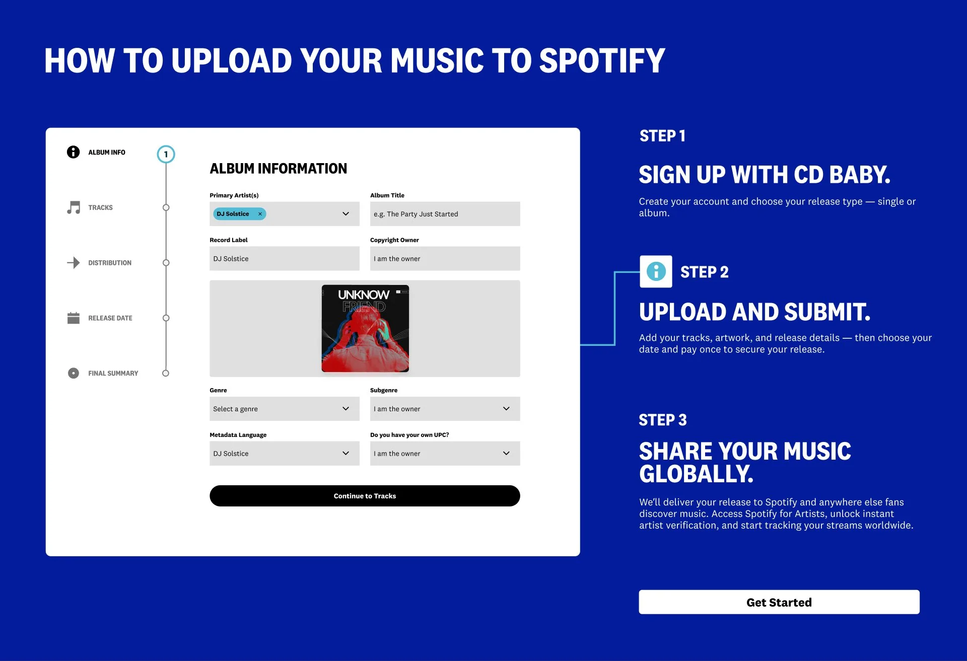 CD Baby: Upload flow · release date