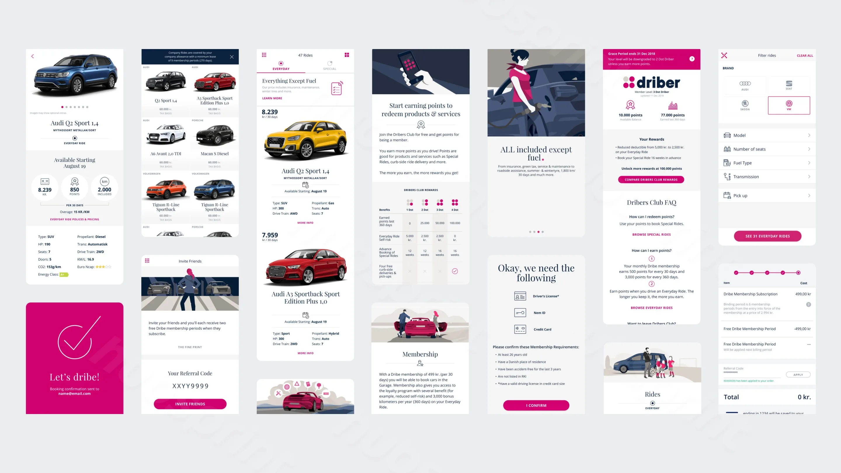 Dribe: Dribe app screens
