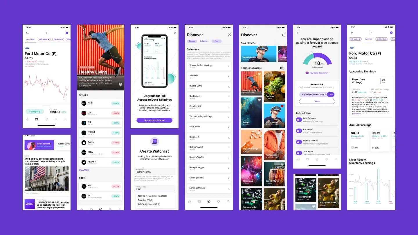 EquitySet design screen