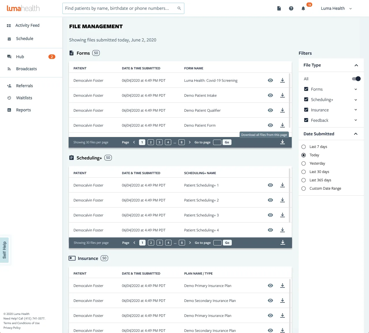 Luma Health: File management