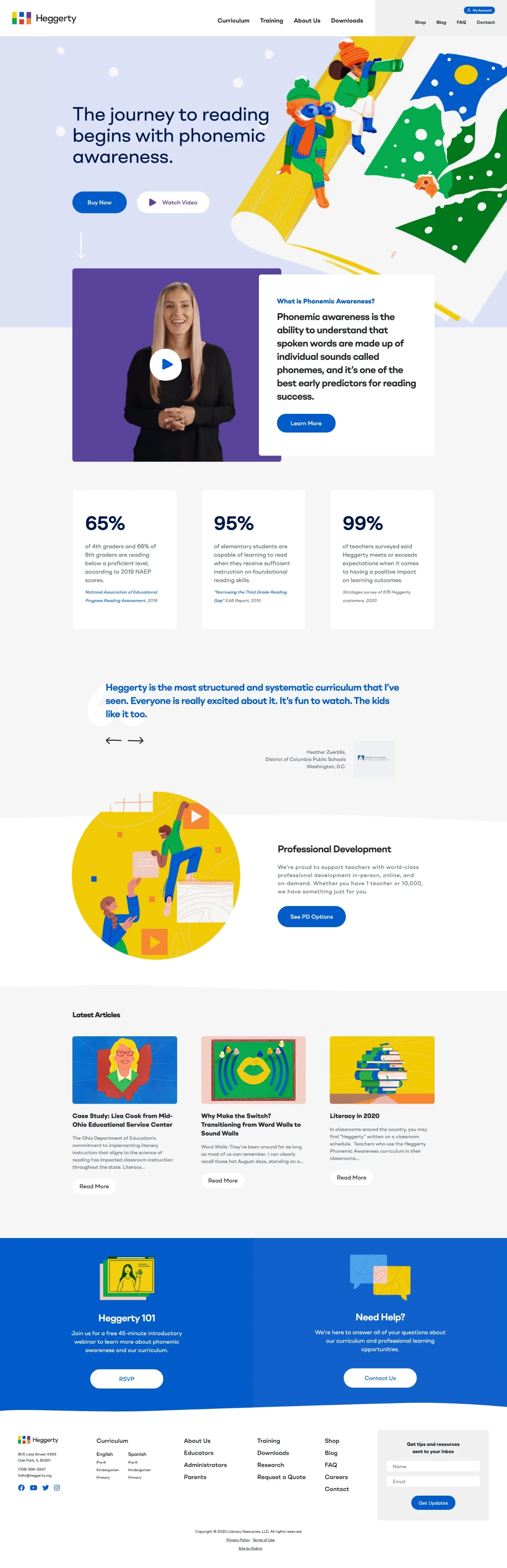 Heggerty: Homepage · live site