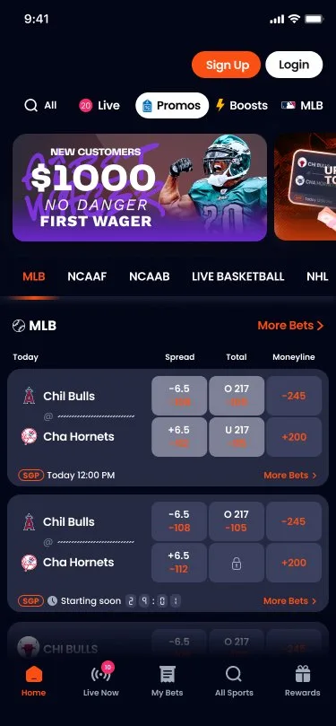 ZenSports: Promo home · mobile