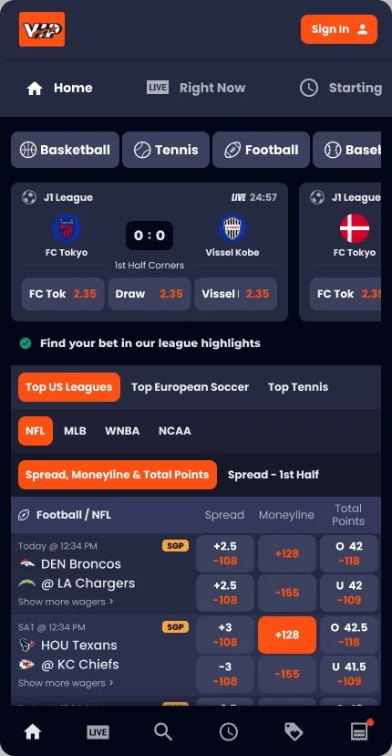 ZenSports: Promo landing · mobile